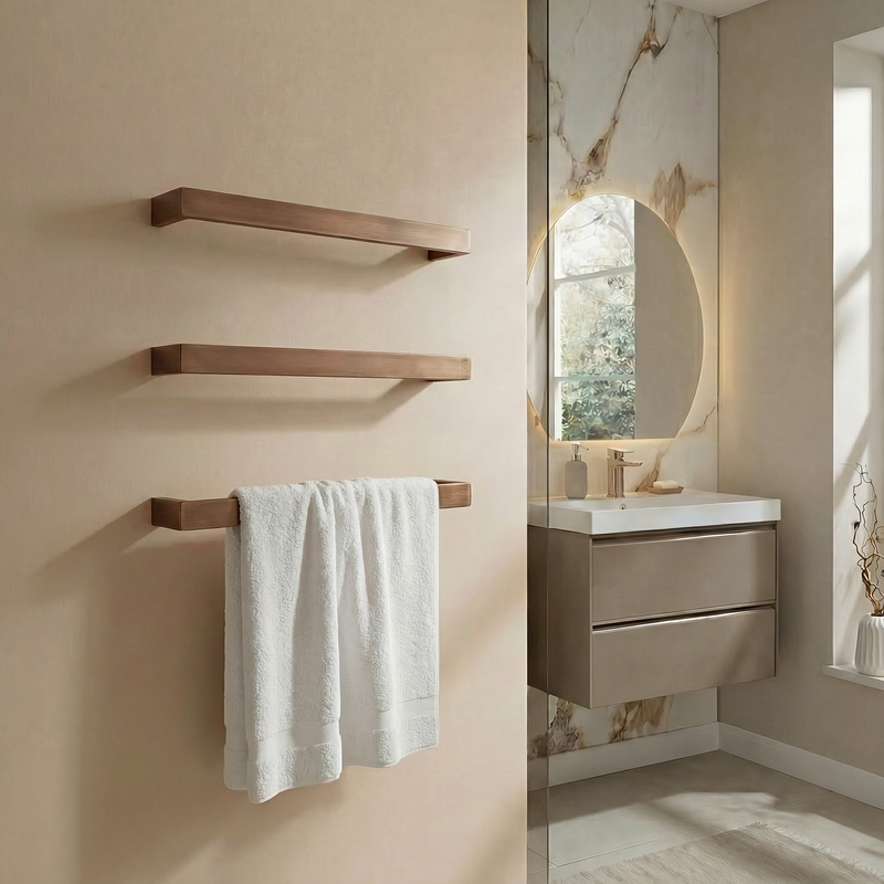 Kartell K-VIT Singola 12V Electric Towel Rail - Brushed Bronze