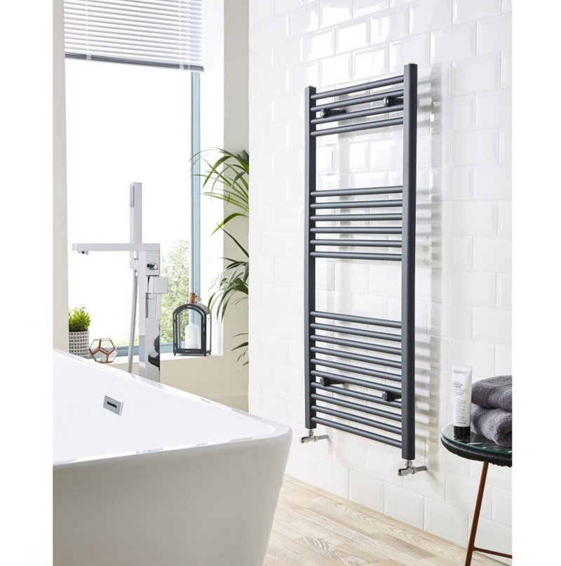 Kartell K-RAD 22mm Straight Heated Towel Rail Textured Grey