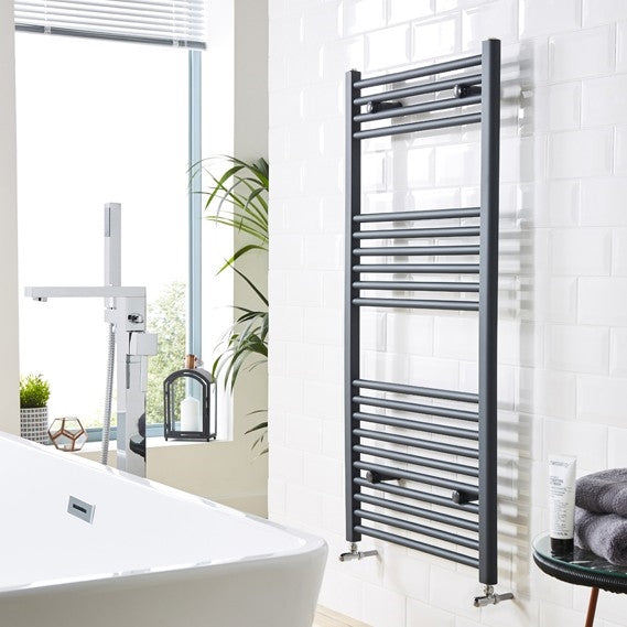 Kartell K-RAD 22mm Straight Heated Towel Rail 500mm x 1600mm Textured Grey