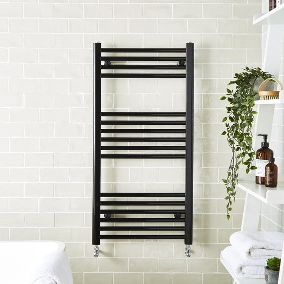 Kartell K-RAD 22mm Straight Heated Towel Rail Matt Black