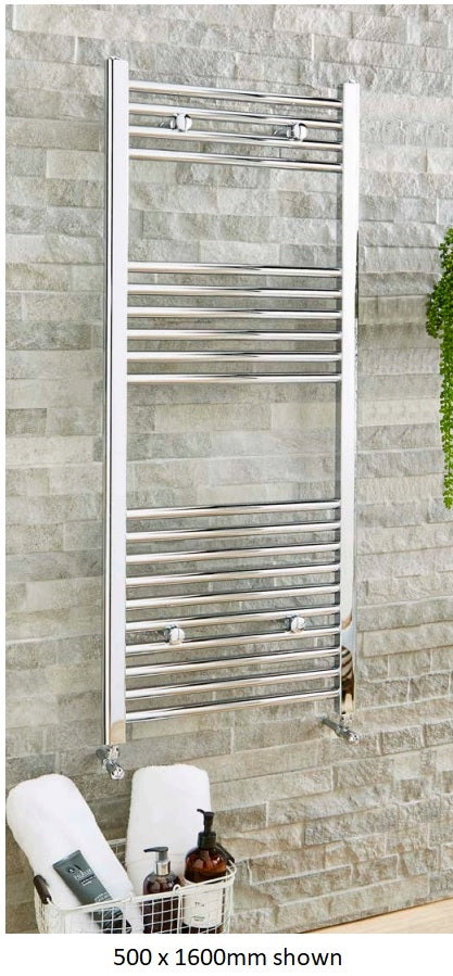 Kartell K-RAD 22mm Straight Heated Towel Rail 400mm x 1600mm Chrome