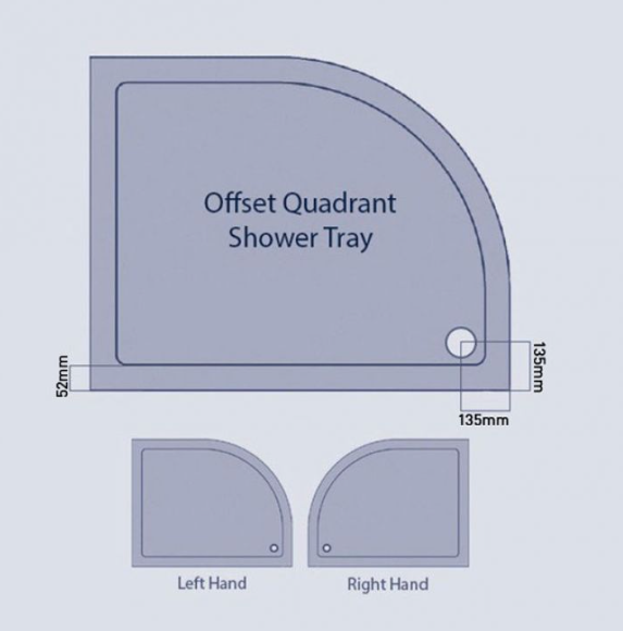Kartell K-VIT Offset Quadrant Low Profile Shower Tray 1000x800mm