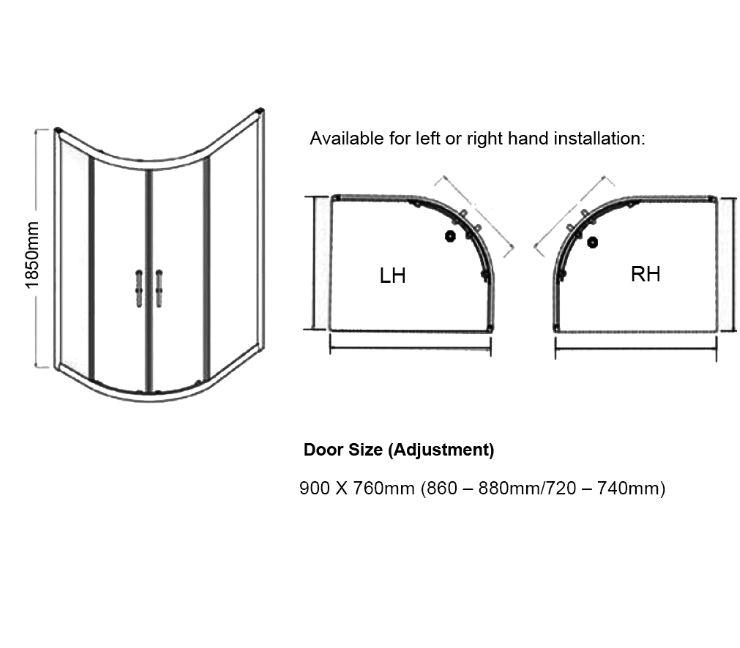 Kartell K-VIT Koncept Offset Quadrant Shower Screens