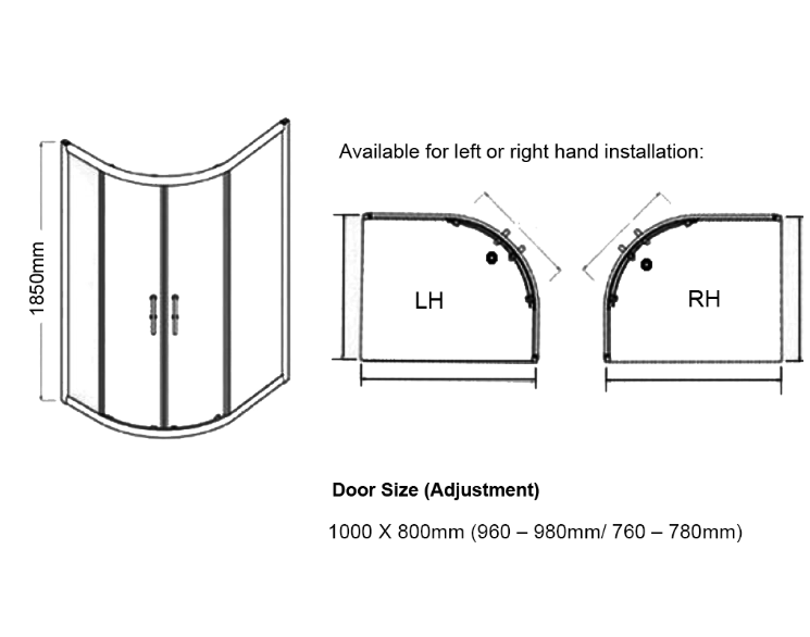 Kartell K-VIT Koncept Offset Quadrant Shower Screens