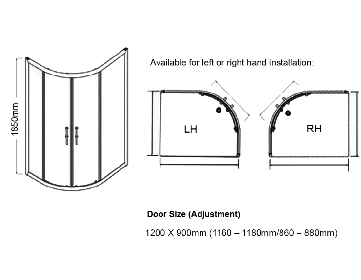 Kartell K-VIT Koncept Offset Quadrant Shower Screens
