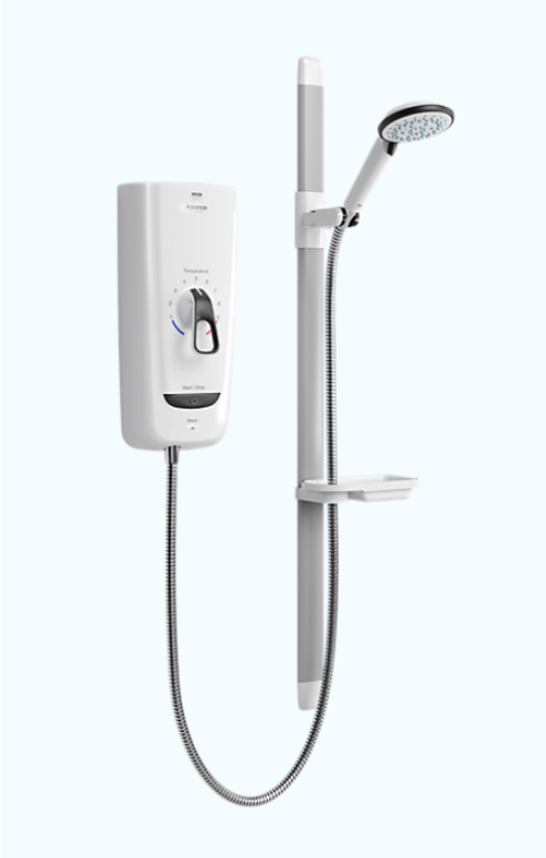 Mira Advance Flex Extra 8.7kw Electric Shower 1.1785.005 & Whale SDP134T Instant Match Shower Pump