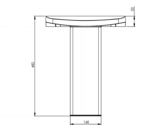AKW Onyx Compact Fold-Up Shower Seat With Leg - Black (02802BK-LS)