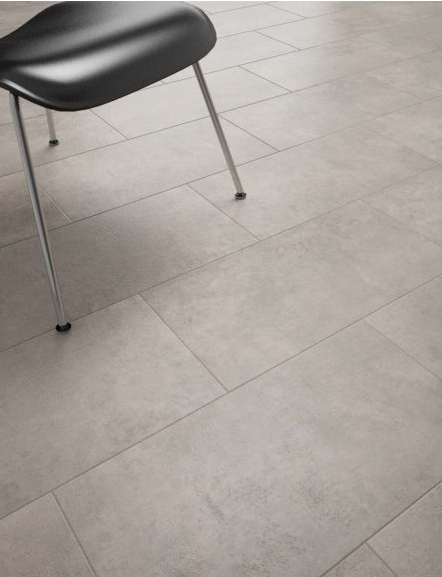 Vinyl Click Tile Flooring, Light Concrete, 305mm x 610mm x 5mm (2.02sqm)