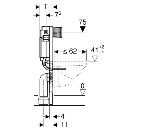 Geberit Duofix Wall Hung Frame & Cistern (23515)