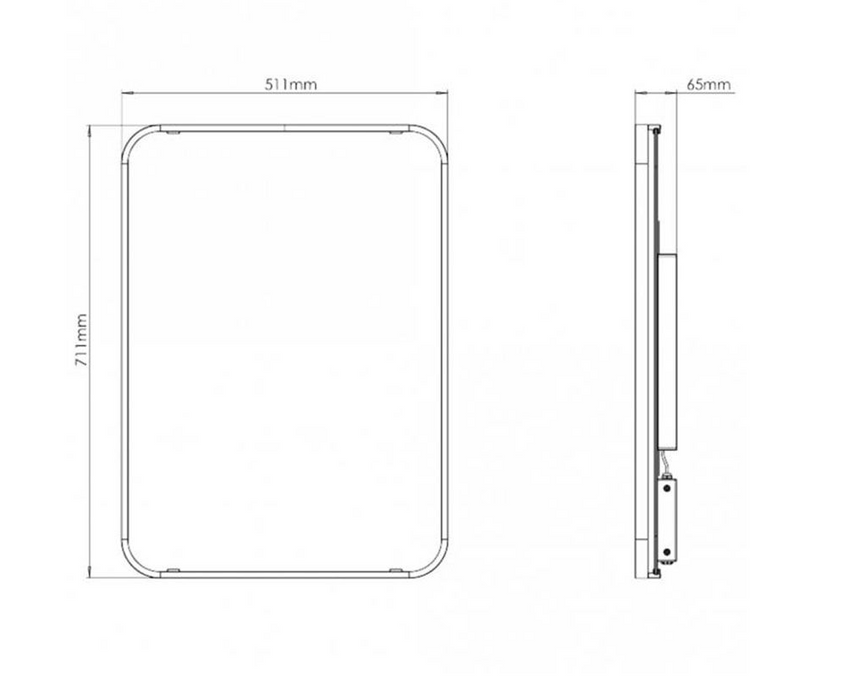 Sensio Aspect Rectangle Illuminated Brushed Brass Mirror 700x500x63mm (SE30097C0)