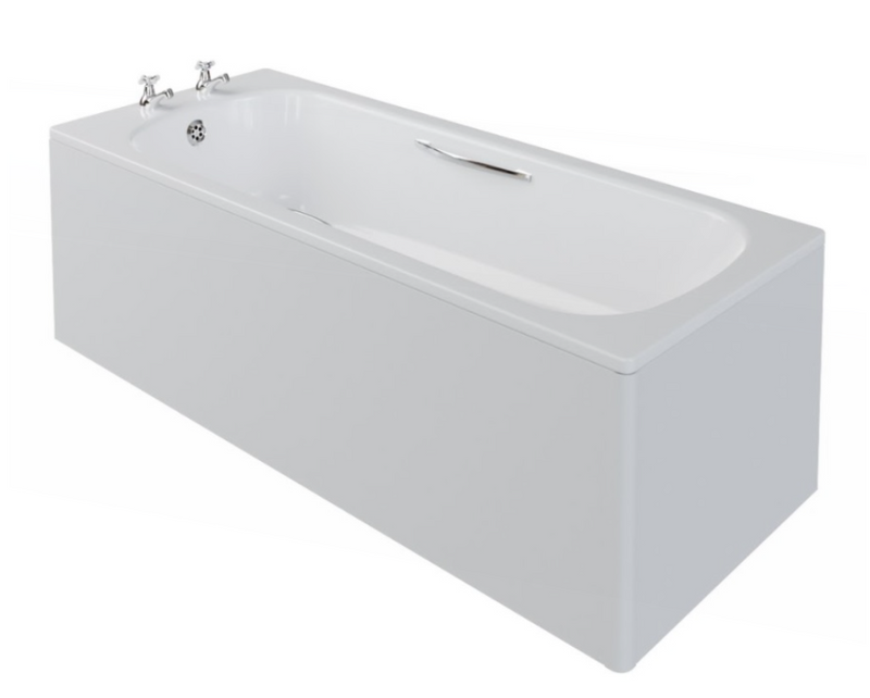 AKW 1500x700mm single ended anti-slip steel bath and kit 30844