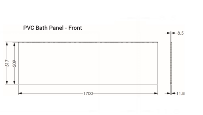 AKW PVC 1700mm Front Bath Panel White Gloss (30828)