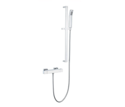 Kartell K-VIT Pure Option 4 Thermostatic Bar Shower with Adjustable Slide Rail Kit – Chrome (SHO029PR)