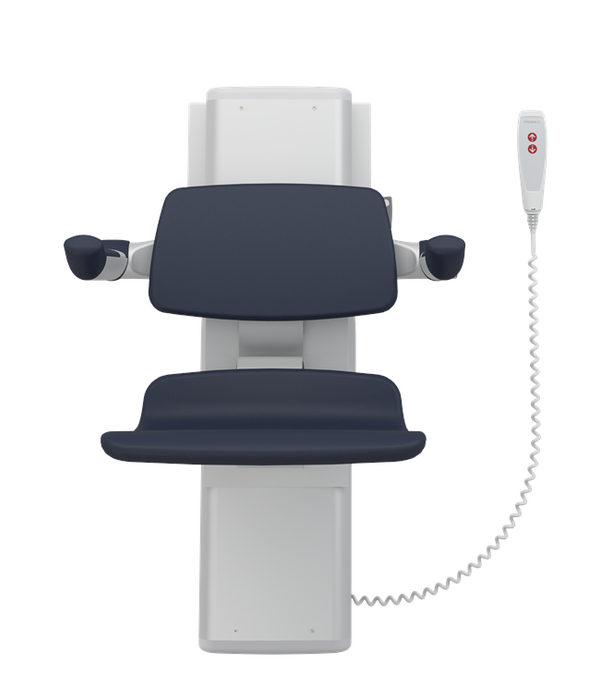 Pressalit PLUS Shower Seat 450, Electrically Height Adjustable And Manually Sideways Adjustable Blue (R7664108)