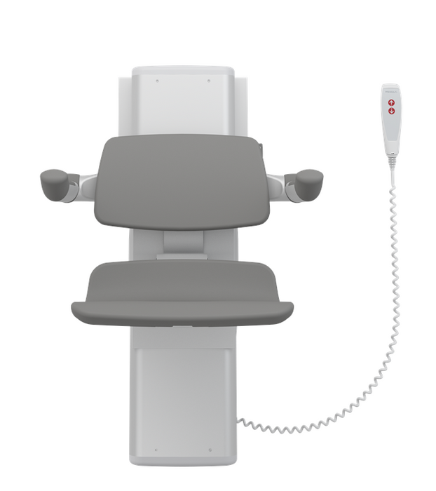 Pressalit PLUS Shower Seat 450 With Aperture, Electrically Height Adjustable And Manually Sideways Adjustable Anthracite Grey (R7665112)