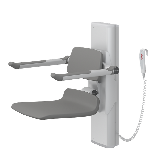Pressalit PLUS Shower Seat 450, Electrically Height Adjustable Anthracite Grey (R7634112)