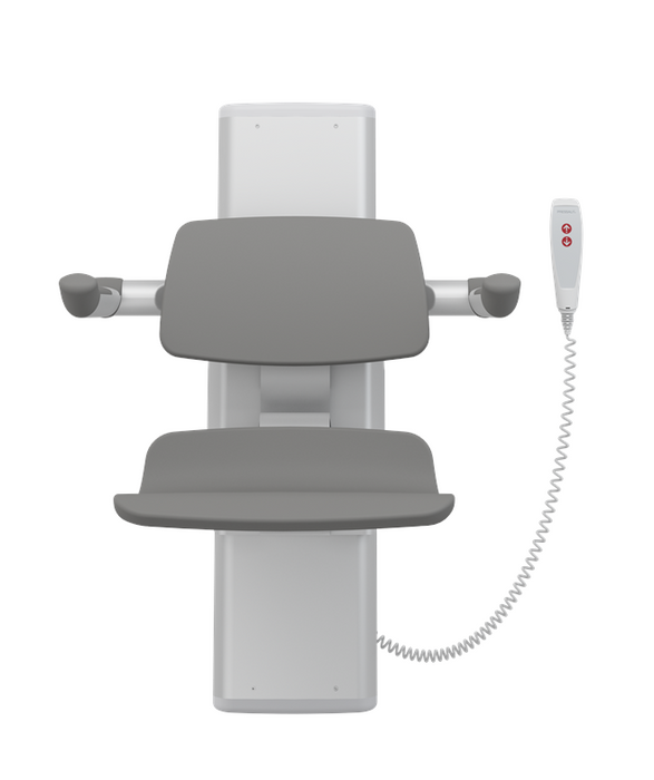 Pressalit PLUS Shower Seat 450, Electrically Height Adjustable Anthracite Grey (R7634112)