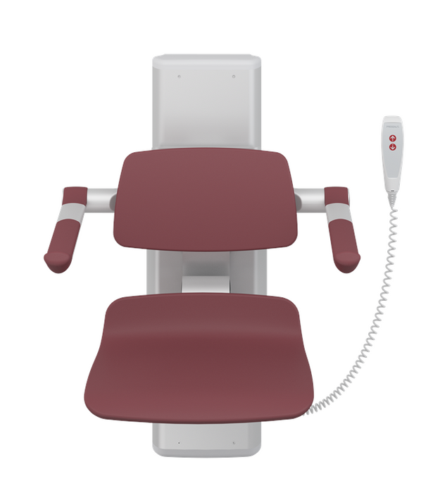 Pressalit PLUS Shower Seat 450, Electrically Height Adjustable Red (R7634035)