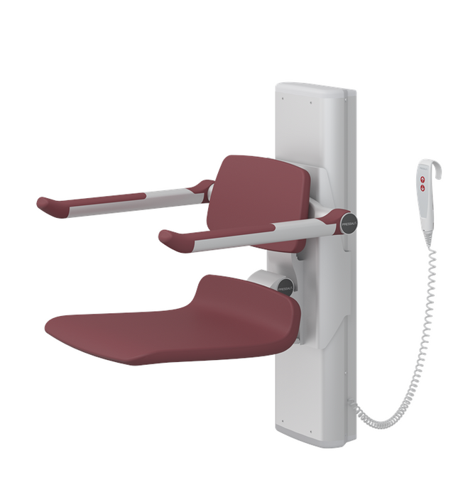 Pressalit PLUS Shower Seat 450, Electrically Height Adjustable Red (R7634035)