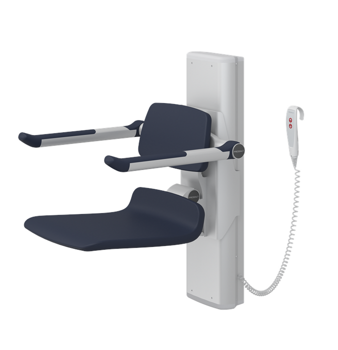 Pressalit PLUS Shower Seat 450, Electrically Height Adjustable Dark Blue (R7634108)