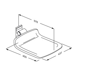 Pressalit PLUS Shower Seat 450, Fixed Height Dark Blue (R7404108)