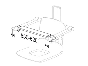 Pressalit PLUS Front Support, 550 - 620 mm Grey (RT874112)