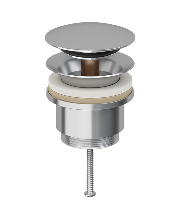 Pressalit Drain Fitting, Pop-Up-Plug Silver (LA1321)