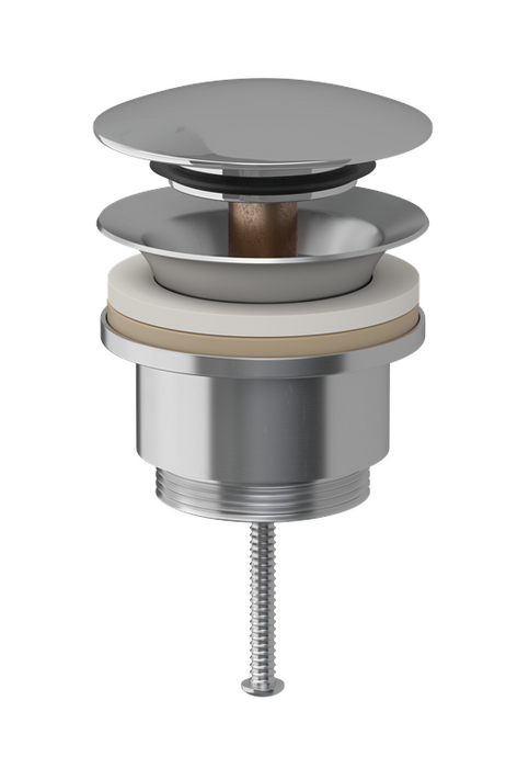 Pressalit Drain Fitting, Pop-Up-Plug Silver (LA1321)