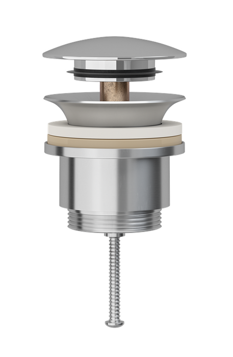 Pressalit Drain Fitting, Pop-Up-Plug Silver (LA1321)