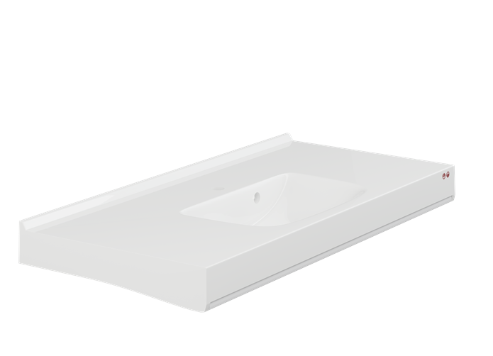 Pressalit MATRIX Square Vanity Wash Basin 1200x500mm With Overflow, Overflow Kit And Buttons For Height Adjustment White (R2172000)