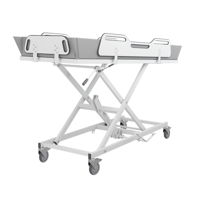 Pressalit MSCT 4 Shower Change Trolley 2100mm, Manually Height Adjustable White (R9504721000)