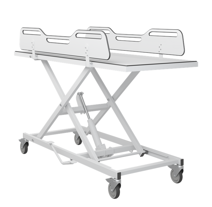 Pressalit MCT 5 Change Trolley 2100mm, Manually Height Adjustable White (R9502721000)