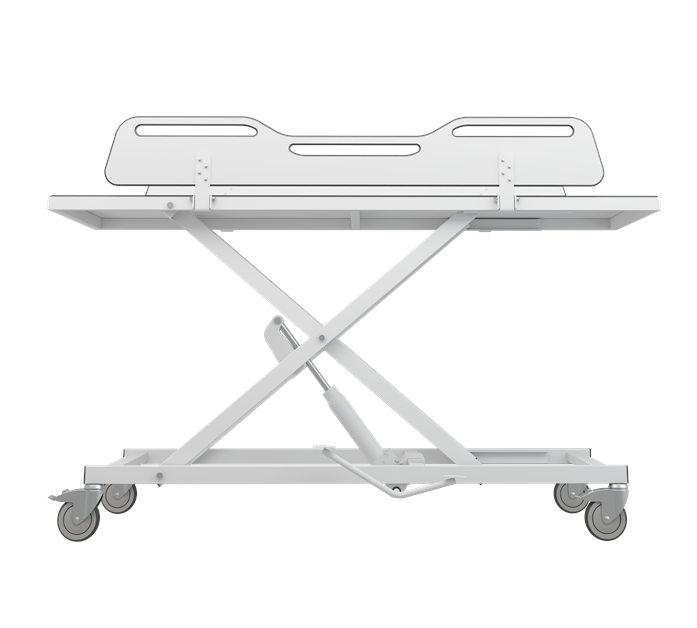 Pressalit MCT 5 Change Trolley 2100mm, Manually Height Adjustable White (R9502721000)