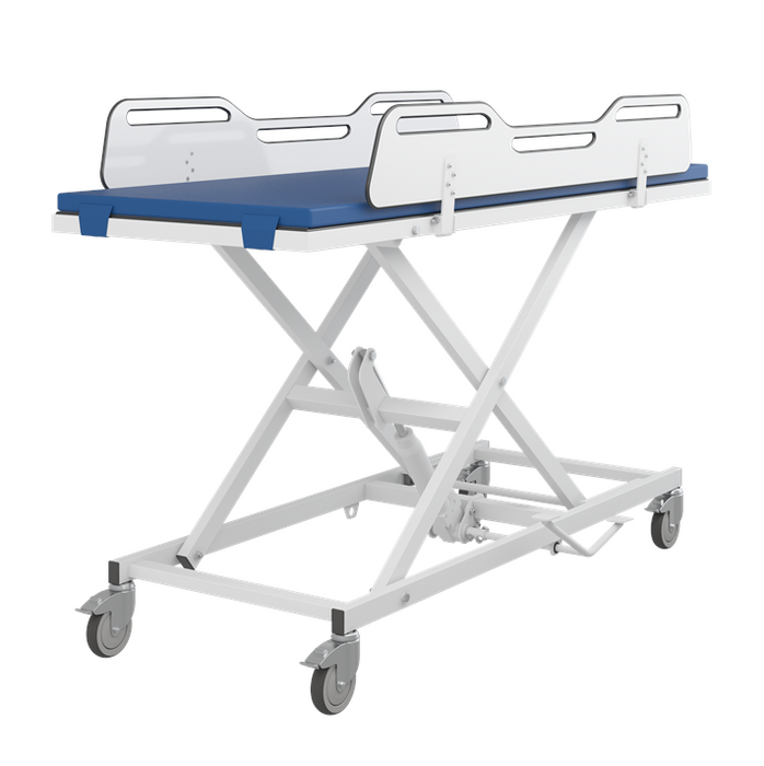 Pressalit MCT 5 Change Trolley 2100mm, Manually Height Adjustable White (R9502721000)