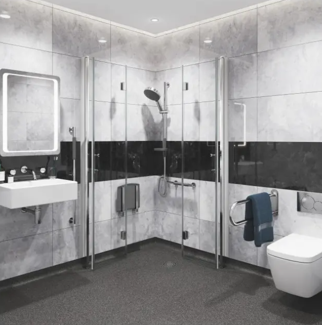 Impey Coram Premier 8 8mm Glass 1000mm x 1000mm Double Bi-Fold Door Shower Enclosure Chrome (P8CB10CUC)