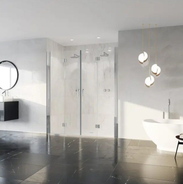 Impey Coram Premier 8 8mm Glass 1000mm x 1000mm Double Bi-Fold Door Shower Enclosure Chrome (P8CB10CUC)
