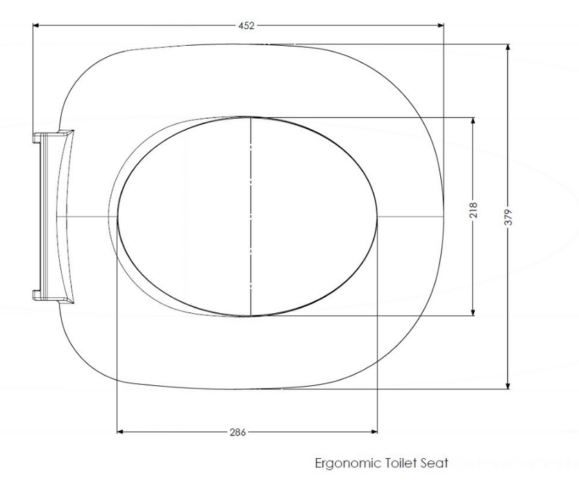 AKW White Ergonomic Toilet Seat Without Lid (23123)
