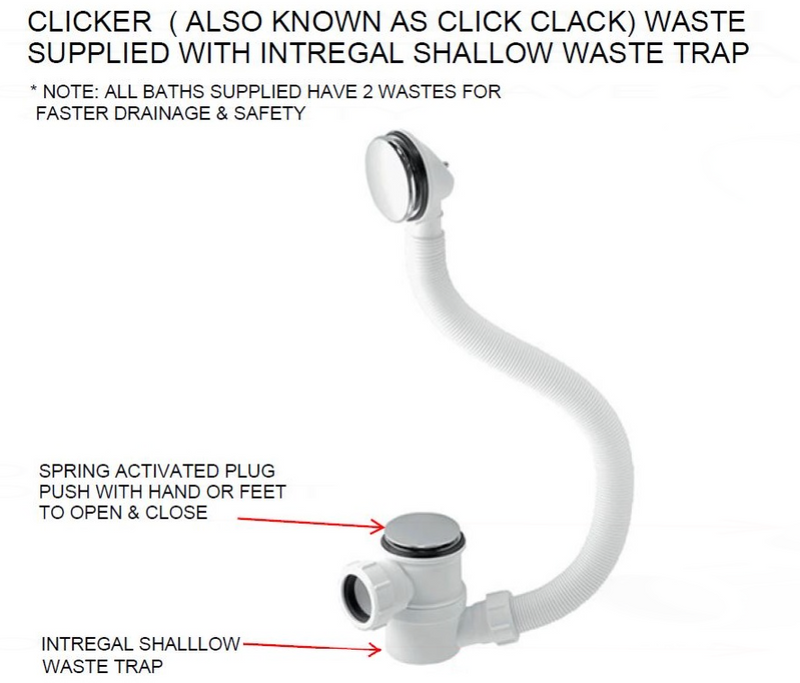 AKW Blakemere Deep Soaker Walk In Bath 1210x650mm Left Hand (11-BLALH)