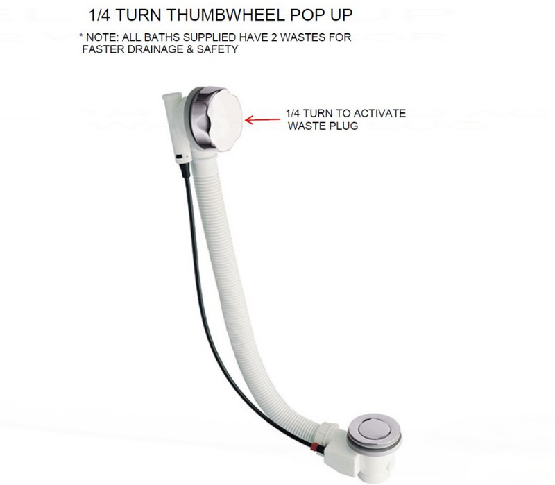 AKW Blakemere Deep Soaker Walk In Bath 1210x650mm RH (11-BLARH)