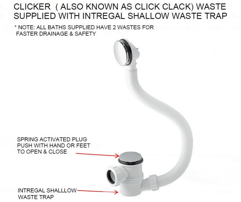 AKW Delamere Deep Soaker Walk In Bath 1210x650mm Right Hand (11-DELRH)