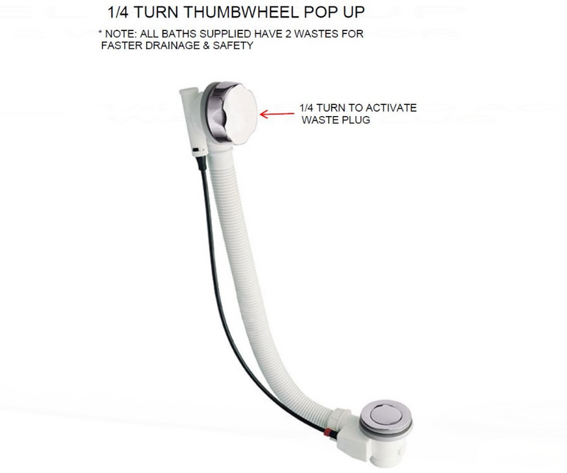 AKW Delamere Deep Soaker Walk In Bath 1210x650mm Right Hand (11-DELRH)