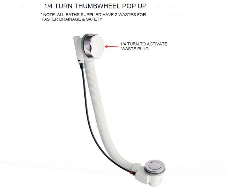 AKW Nunsmere Deep Soaker Walk In Bath 1270x660mm Right Handed (11-NUNRH)