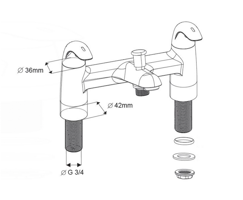 AKW Denova Bath Shower Mixer Tap (Excluding Shower Kit) Chrome (30816)