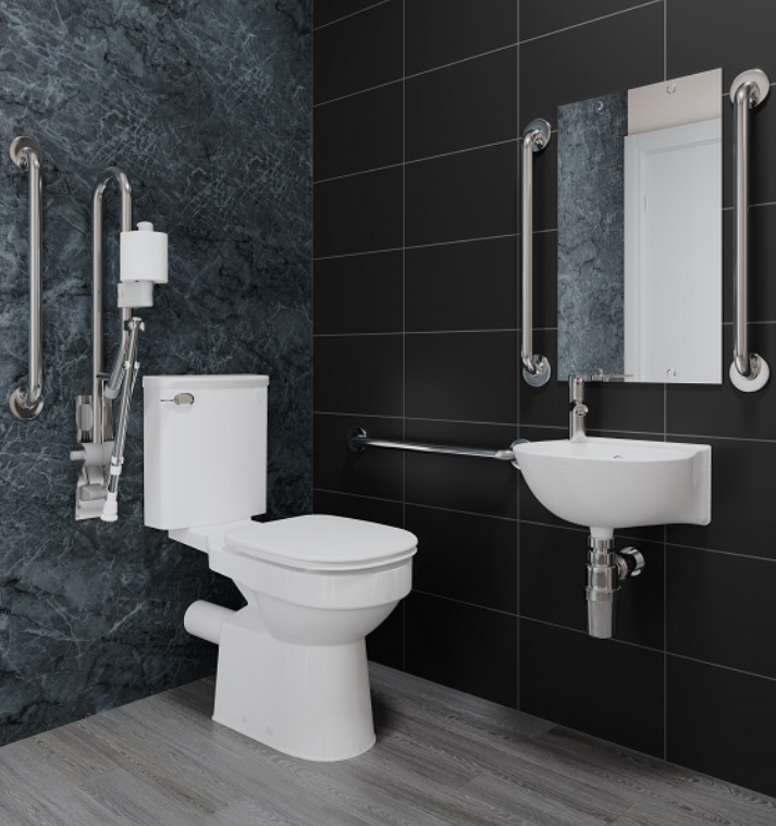 AKW Close Coupled Contemporary Doc M Pack Stainless Steel (28319SS)