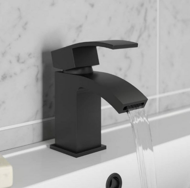 Kartell K-VIT Fiuto Nero Mono Basin Mixer Matt Black (TAP007FIJ)