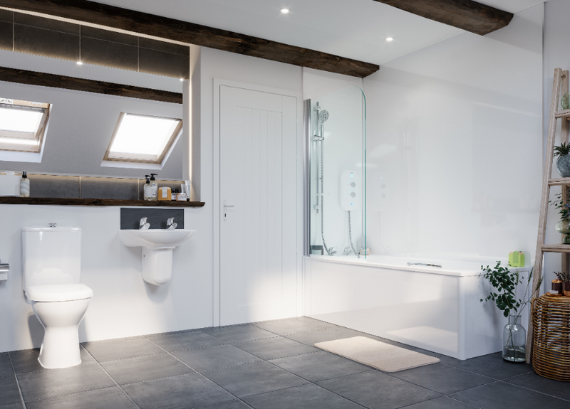 AKW Alveo PVC Wall Panel Kit 600x2500mm and 1000mm x 2500mm 2 Pack - Various Colours