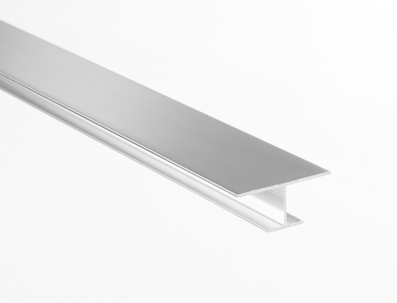 AKW Alveo PVC Wall Panel H-Section Profile 2500mm Satin Aluminium (27832)
