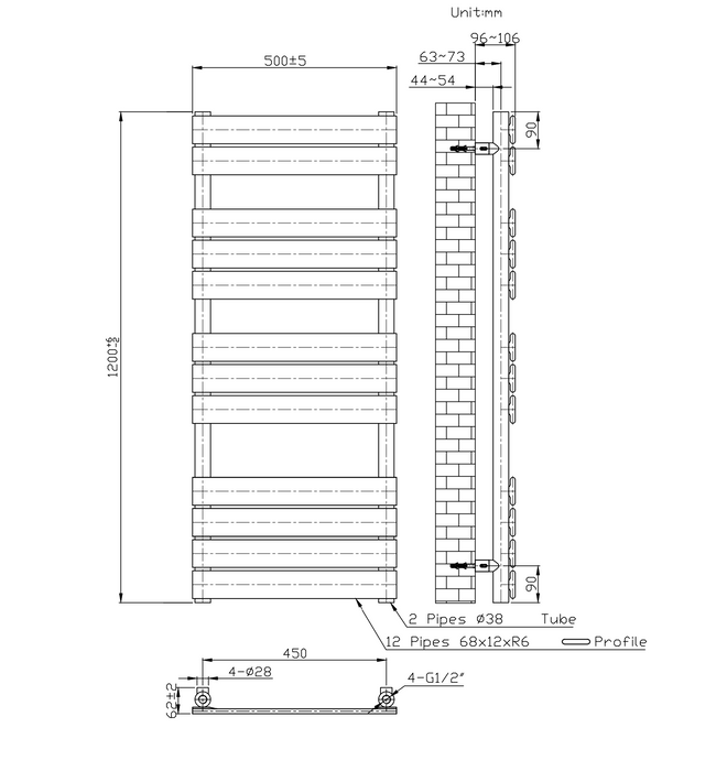 Kartell K-VIT Memphis Designer Towel Rail Chrome (MEM500-1200)(MEM600-1200)
