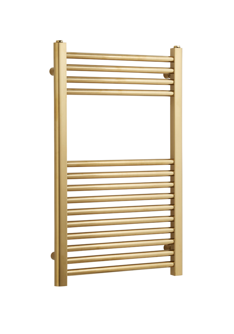 Kartell K-Rail 22mm Straight Heated Towel Rail Brushed Brass - All Sizes