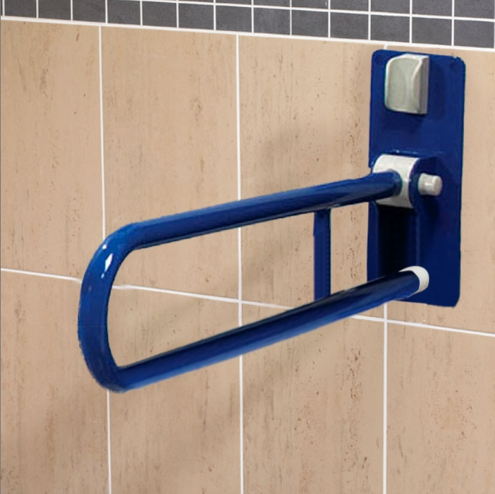 AKW 1800 Series Hinged Hairpin Folding Support Grab Rail 32mm Blue (01810BU)